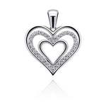 Brilio Silver Očarljiv srebrni obesek v obliki srca s cirkoni PT11W srebro 925/1000