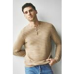 Bombažen pulover Medicine moški, bež barva - bež. Pulover iz kolekcije Medicine. Model z okroglim izrezom, izdelan iz enobarvne pletenine.