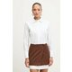 Obleka Patrizia Pepe bela barva, 8A1562 A623 - bela. Obleka iz kolekcije Patrizia Pepe. Model izdelan iz kombinacija dveh različnih materialov.