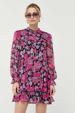 Obleka Liu Jo roza barva - roza. Obleka iz kolekcije Liu Jo. Model izdelan iz vzorčaste tkanine. Zaradi vsebnosti poliestra je tkanina bolj odporna na gubanje.