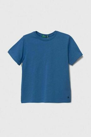 Otroška bombažna kratka majica United Colors of Benetton - modra. Otroške kratka majica iz kolekcije United Colors of Benetton