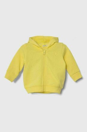 Bombažen pulover za dojenčka United Colors of Benetton rumena barva