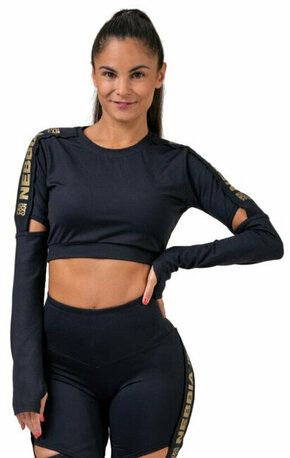 Nebbia Honey Bunny Crop Top Long Sleeve Črna XS Fitnes majica