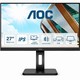 AOC 27P2C monitor, IPS, 27", 16:9, 1920x1080/3840x2160, 60Hz/75Hz, pivot, USB-C, Thunderbolt, HDMI, DVI, Display port, USB