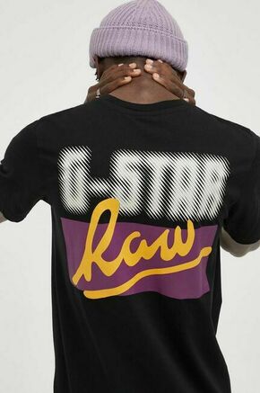 Bombažna kratka majica G-Star Raw črna barva - črna. Lahkotna kratka majica iz kolekcije G-Star Raw