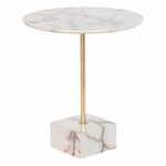 DKD Home Decor stranska miza, marmor/jeklo, 45 x 45 x 50 cm