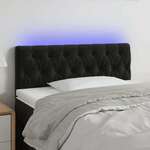 vidaXL LED posteljno vzglavje črno 90x7x78/88 cm žamet
