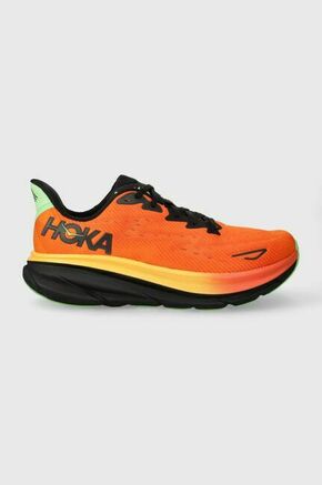 Tekaški čevlji Hoka One One Clifton 9 oranžna barva - oranžna. Tekaški čevlji iz kolekcije Hoka One One. Model zagotavlja blaženje stopala med aktivnostjo.