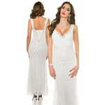 Amiatex Ženska obleka 72919, bela, XL