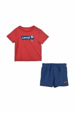 Komplet za dojenčka Levi's rdeča barva - rdeča. Komplet za dojenčke iz kolekcije Levi's. Model izdelan iz udobnega materiala.
