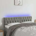 Vidaxl LED posteljno vzglavje svetlo sivo 144x7x78/88 cm žamet