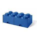 LEGO škatla za shranjevanje 8 - s predali modre 250 x 500 x 180 mm