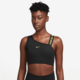 Nike Pro Swoosh Asymmetrical Women's Bra, Black/Lemon Twist - L