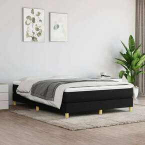 VidaXL Box spring postelja z vzmetnico črna 140x200 cm blago