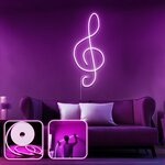 Opviq Dekorativna stenska LED osvetlitev, glasba - srednje velika - roza