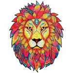 Lesena barvna sestavljanka - Skrivnostni lev