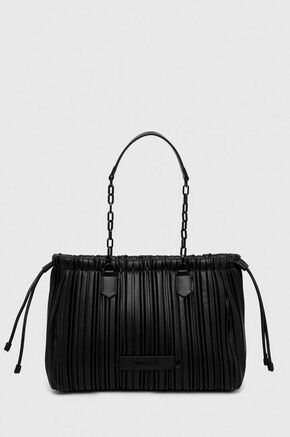 Torbica Karl Lagerfeld črna barva - črna. Srednje velika torbica iz kolekcije Karl Lagerfeld. Model na zapenjanje
