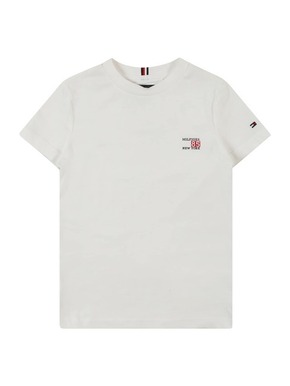 Otroška bombažna kratka majica Tommy Hilfiger bela barva - bela. Otroške kratka majica iz kolekcije Tommy Hilfiger