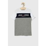 Jack &amp; Jones otroška majica - siva. T-shirt otrocih iz zbirke Jack &amp; Jones. Model narejen iz rahlo elastična tkanina.