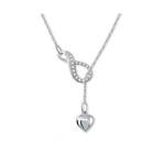 Brilio Zlata originalna ogrlica Infinity s srcem 279 001 00097 07 Belo zlato 585/1000