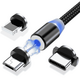 MG 3in1 magnetno USB kabel + plug adapter Micro USB / USB-C / Lightning 1m, črna