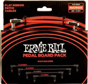 Ernie Ball Flat Ribbon Patch Cables Pedalboard Rdeča 15 cm-30 cm-60 cm-7