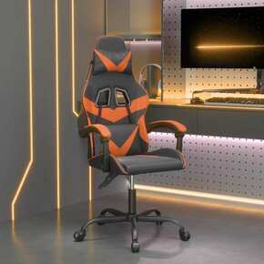 VidaXL Vrtljiv gaming stol črno in oranžno umetno usnje