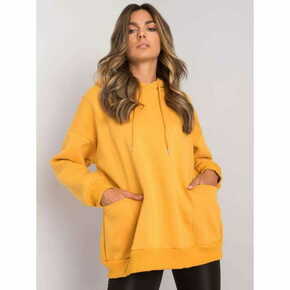 Ex moda Ženska majica s kapuco z žepi ARYANNA mustard EM-BL-631.60_373689 L-XL