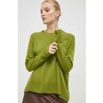 Volnen pulover Sisley ženski, zelena barva - zelena. Pulover iz kolekcije Sisley. Model izdelan iz tanke pletenine. Zaradi svoje visoke termoregulacijske sposobnosti vam volna pomaga ohranjati toploto, ko je hladno, in svežino, ko je toplo.