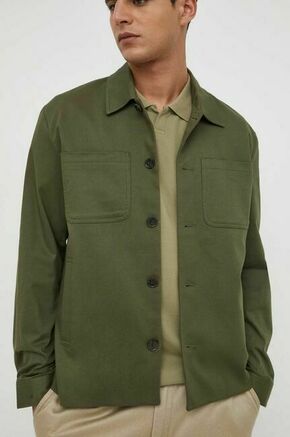 Srajčna jakna Les Deux zelena barva - zelena. Srajčna jakna iz kolekcije Les Deux. Nepodložen model