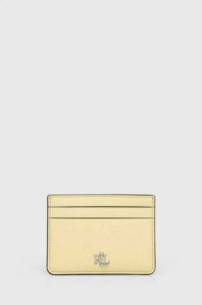 Usnjen etui za kartice Lauren Ralph Lauren rumena barva - rumena. Etui za kartice iz kolekcije Lauren Ralph Lauren. Model izdelan iz naravnega usnja.