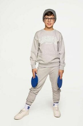 Otroški bombažen pulover Coccodrillo siva barva - siva. Otroški pulover iz kolekcije Coccodrillo