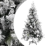 vidaXL Novoletna jelka s snegom in storži 225 cm PVC in PE