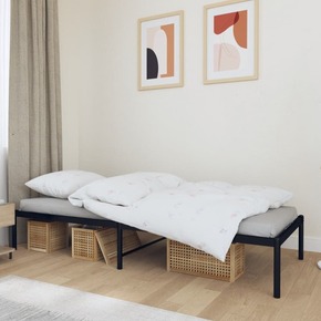 VidaXL Kovinski posteljni okvir črn 75x190 cm