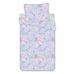 Svetlo modra/rožnata enojna posteljnina iz krepa 140x200 cm Orona – Jerry Fabrics