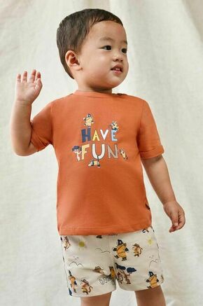 Otroški bombažni komplet Mayoral oranžna barva - oranžna. Komplet za dojenčke iz kolekcije Mayoral. Model izdelan iz elastične pletenine. Modelu je priložen klobuk.