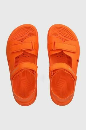 Otroški sandali Geox SANDAL FUSBETTO oranžna barva - oranžna. Otroški sandali iz kolekcije Geox. Model je izdelan iz ekološkega usnja. Model z gumijastim podplatom