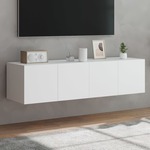 Vidaxl Stenske TV omarice z LED lučkami 2 kosa bela 60x35x31 cm