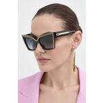 Sončna očala Valentino ženski, črna barva - črna. Sončna očala iz kolekcije Valentino. Model s toniranimi stekli in okvirji iz plastike. Ima filter UV 400.