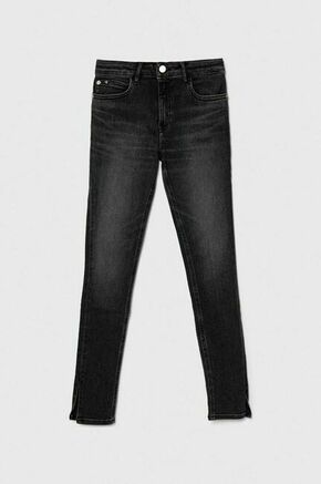 Otroške kavbojke Calvin Klein Jeans - črna. Otroški kavbojke iz kolekcije Calvin Klein Jeans. Model izdelan iz elastičnega jeansa. Izjemno udobna tkanina z visoko vsebnostjo bombaža.