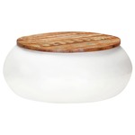 Klubska mizica bela 68x68x30 cm trden predelan les
