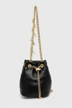 Torbica Elisabetta Franchi črna barva - črna. Majhna torbica mošnjiček iz kolekcije Elisabetta Franchi. Model na zapenjanje