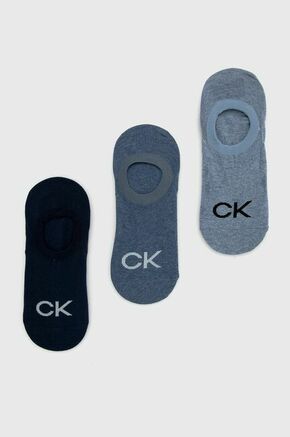 Calvin Klein nogavice (3-pack) - mornarsko modra. Kratke nogavice iz zbirke Calvin Klein. Model iz elastičnega materiala. Vključeni trije pari