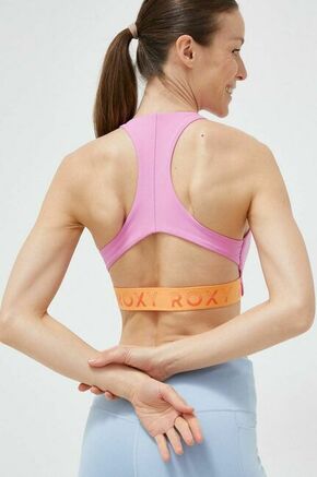 Športni modrček Roxy Bold Moves x Mizuno roza barva - roza. Športni nedrček za dojenje iz kolekcije Roxy. Model z visoko oporo