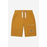 Otroške kratke hlače Timberland Bermuda Shorts rumena barva - rumena. Otroške kratke hlače iz kolekcije Timberland. Model izdelan iz gladke pletenine. Model iz mehke in na otip prijetne tkanine.