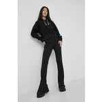 Bluza Champion ženska, črna barva, - črna. Mikica s kapuco iz kolekcije Champion. Model izdelan iz debele, rahlo elastične pletenine.