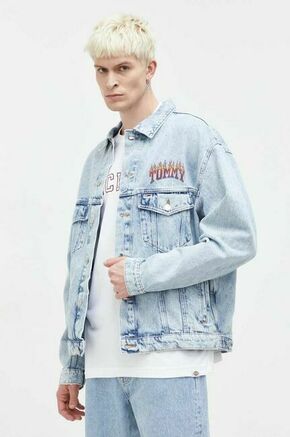 Jeans jakna Tommy Jeans moška - modra. Jakna iz kolekcije Tommy Jeans. Prehoden model