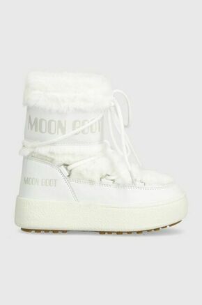 Otroške snežke Moon Boot 34300900 MB JTRACK FAUX FUR WP bela barva - bela. Otroške snežke iz kolekcije Moon Boot. Delno podloženi model izdelan iz kombinacije ekološkega usnja in tekstilnega materiala. Lahek in udoben model