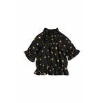 Otroška bombažna bluza Mini Rodini črna barva - črna. Otroška bluza iz kolekcije Mini Rodini. Model izdelan iz vzorčaste tkanine. Ima stoječi ovratnik.