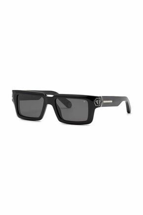 Sončna očala Philipp Plein črna barva - črna. Sončna očala iz kolekcije Philipp Plein. Model s enobarvnimi stekli in okvirji iz plastike. Ima filter UV 400.